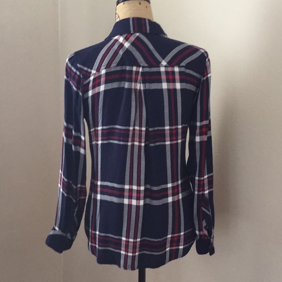 Rails Hunter navy plaid button down shirt S - Picture 4 of 7